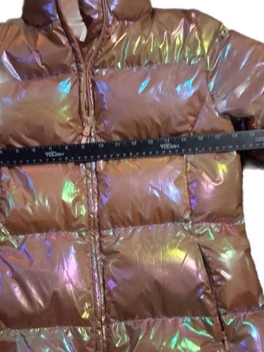 Fabletics Palmer Shine Puffer Jacket Iridescent Copper futuristic cybercore - Picture 9 of 9